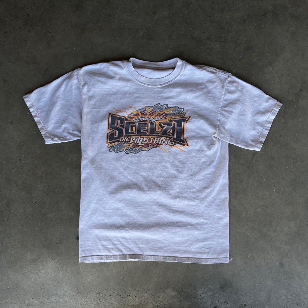 Men's White and Red Shirt